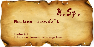 Meitner Szovát névjegykártya